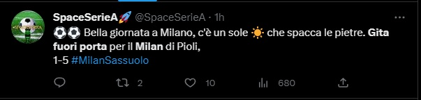 Ironia contro il Milan su Twitter