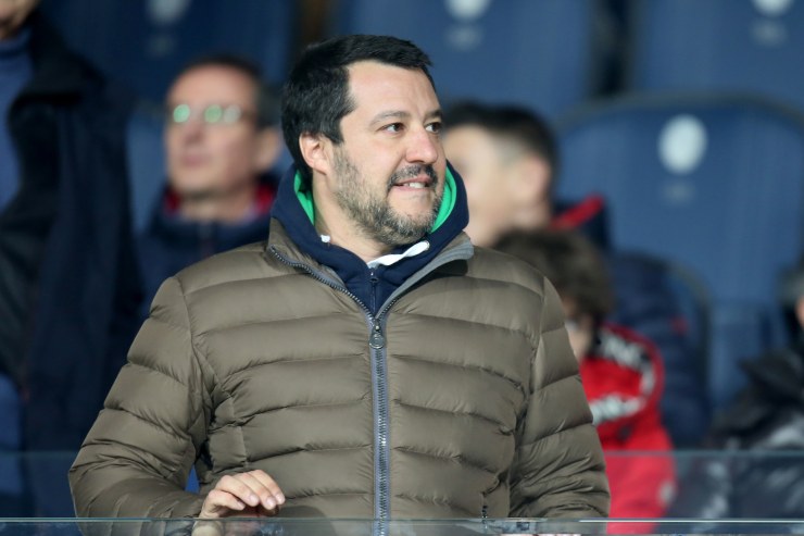 Matteo Salvini festeggia la qualificazione del Milan