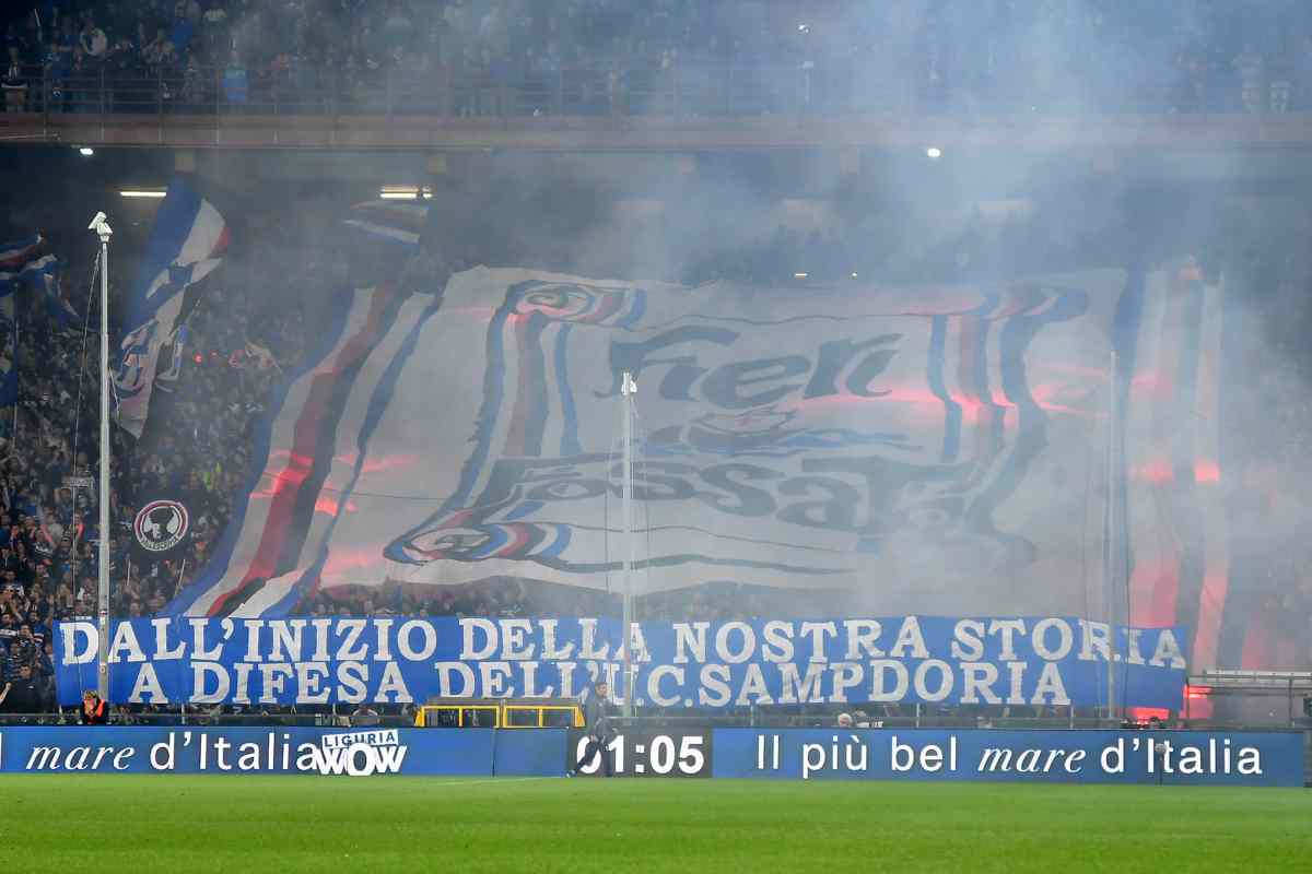 La curva della Sampdoria. (ansa-tvplay) 