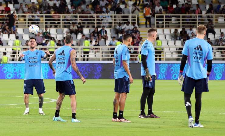 L'allenamento dei calciatori della Nazionale Albiceleste