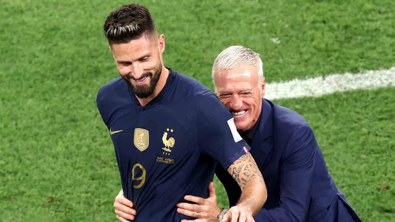 Olivier Giroud e Didier Deschamps