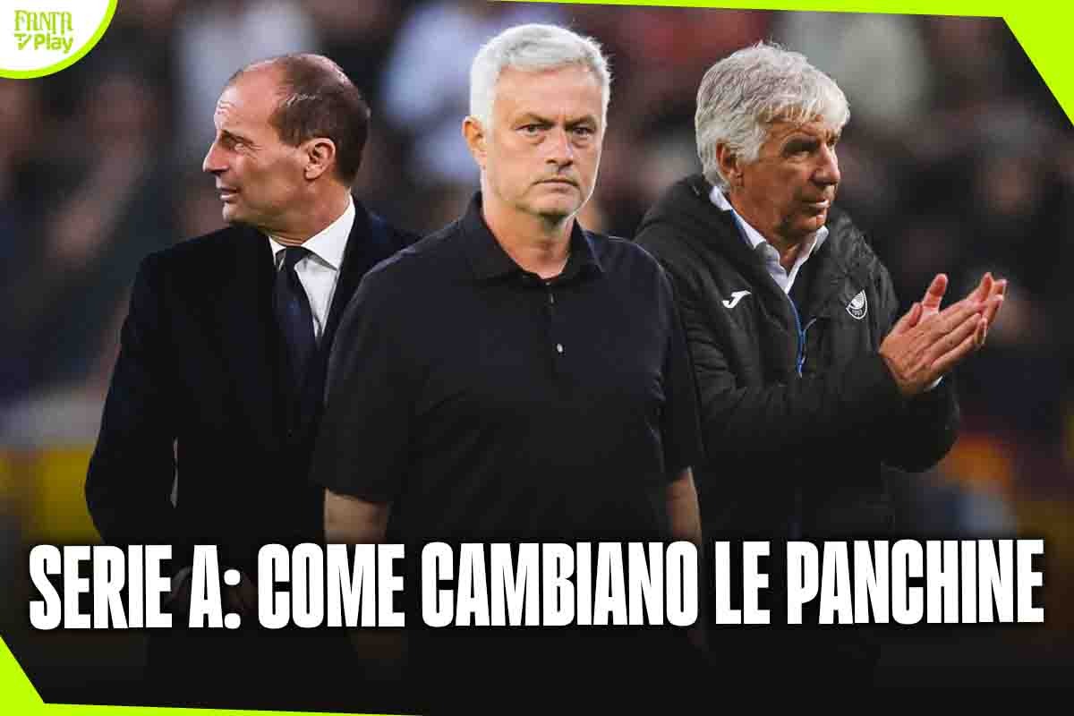 allenatori serie a La posizione di Allegri, Mourinho e Gasperini. (tvplay) 20230606