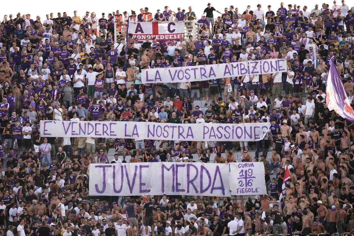 Fiorentina Venezia striscione tifosi Commisso Nico Gonzalez Juventus