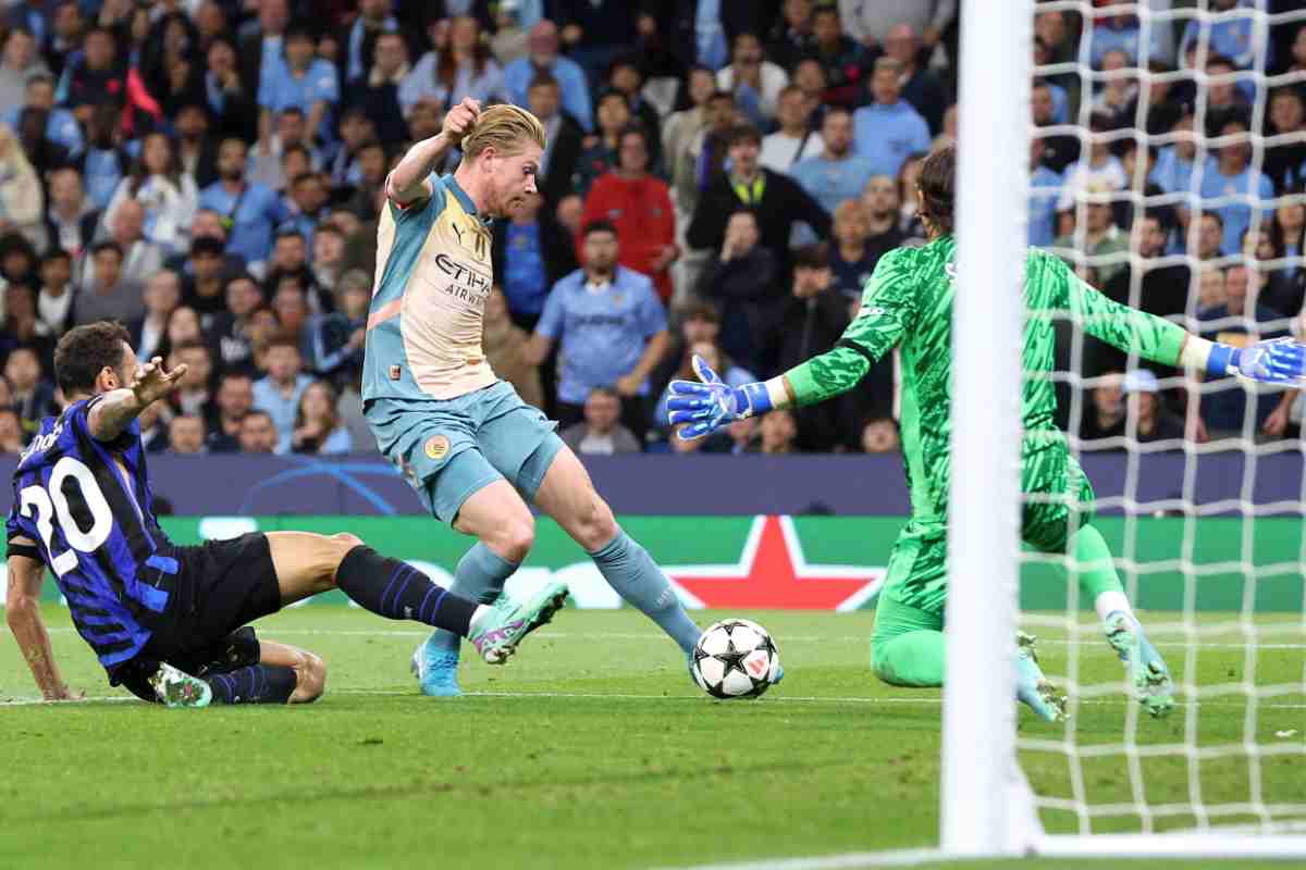 Manchester City Inter infortunio De Bruyne