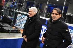 Gasperini con Inzaghi priam di una gara