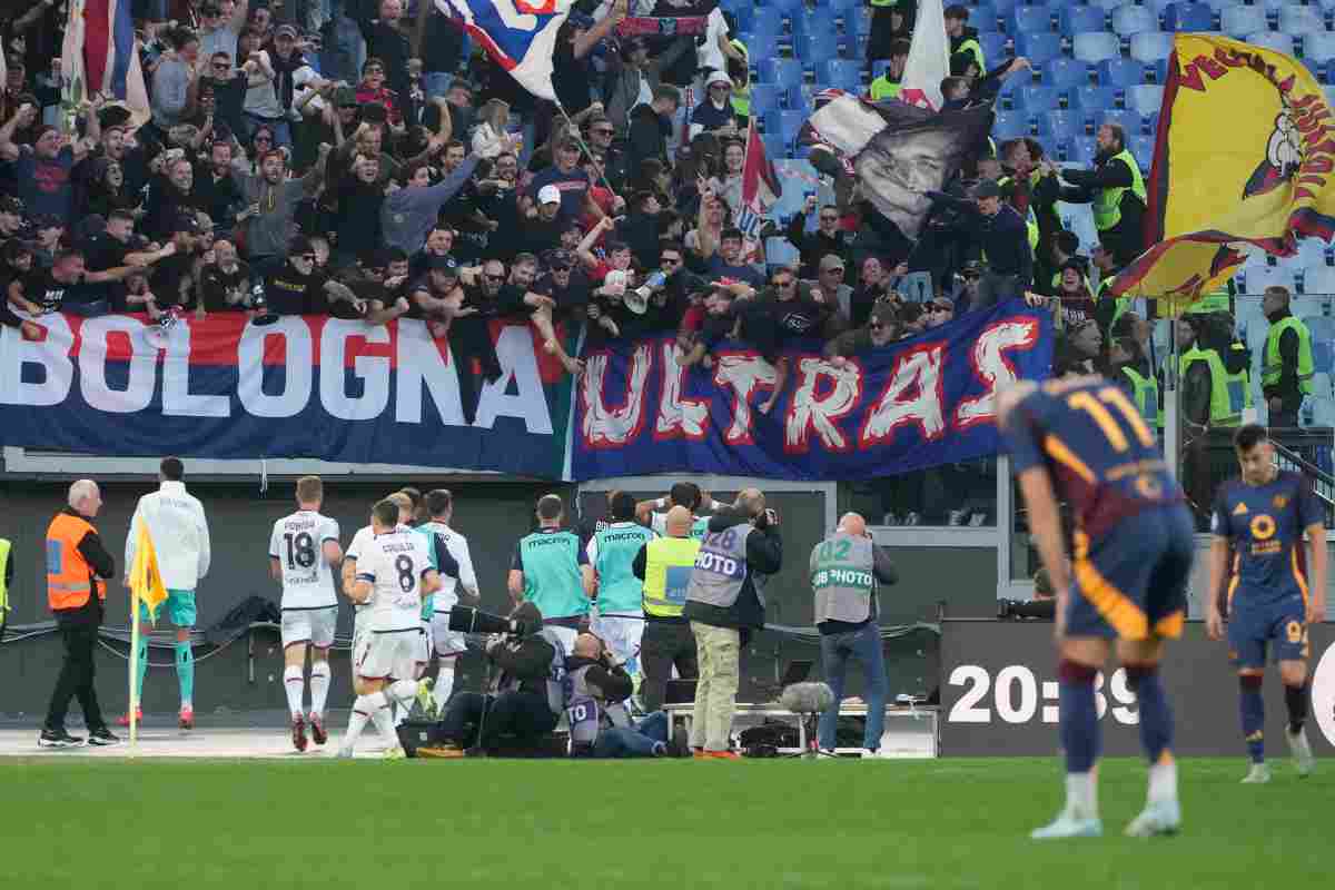 Gol del Bologna contro la Roma