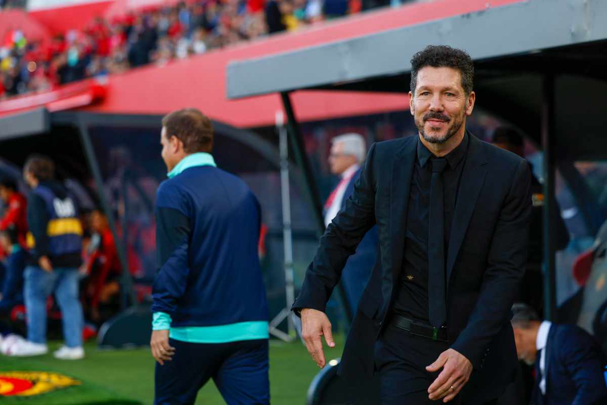 Diego Simeone sulla panchina dell'Atletico Madrid