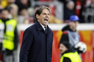 Simone Inzaghi sulla panchina dell'Inter