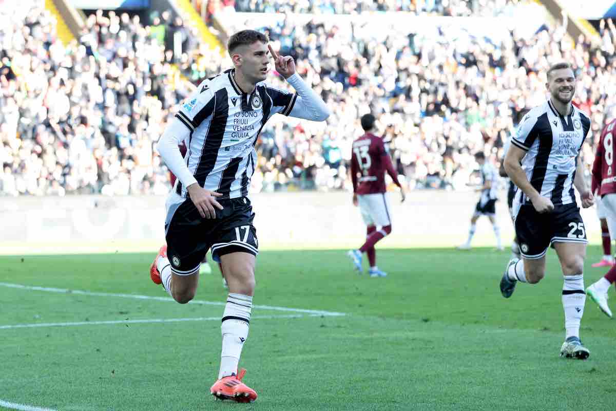 Lucca con la maglia dell'Udinese