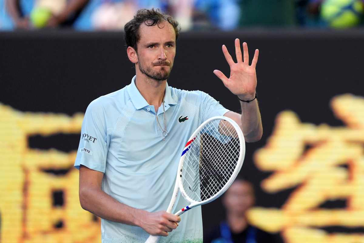 Daniil Medvedev in campo all'Australian Open