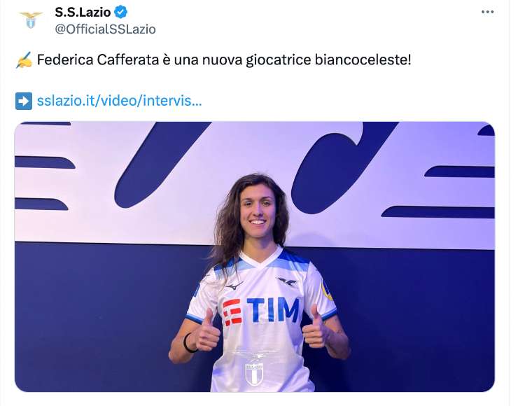 Federica Cafferata nuovo acquisto Lazio Women