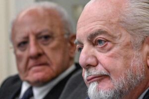 Aurelio De Laurentiis con il presidente De Luca