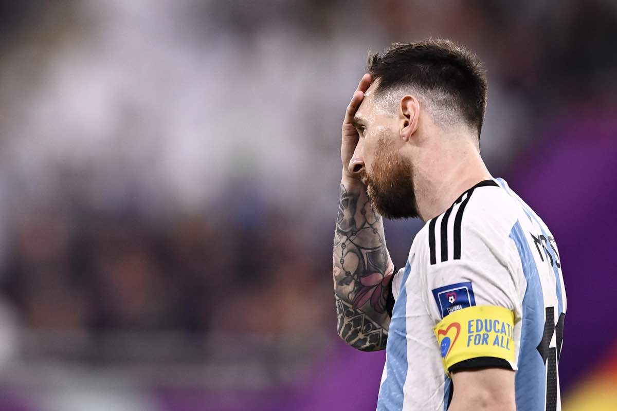 Messi disperato con la maglia dell'Argentina